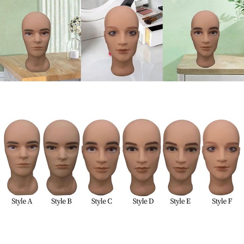 Male bald mannequin head - bald,