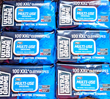 6 x Packs UltraGrime Pro 100 XXL Clothwipes Multi Use Orginal