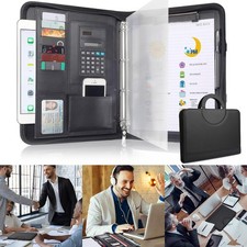 Leather Zipper Conference Folder A4 Travel Document Folder Portfolio Wallets