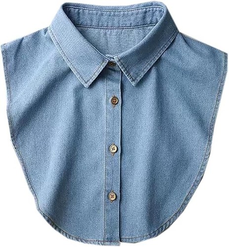 Denim fake collar shirt - denim,