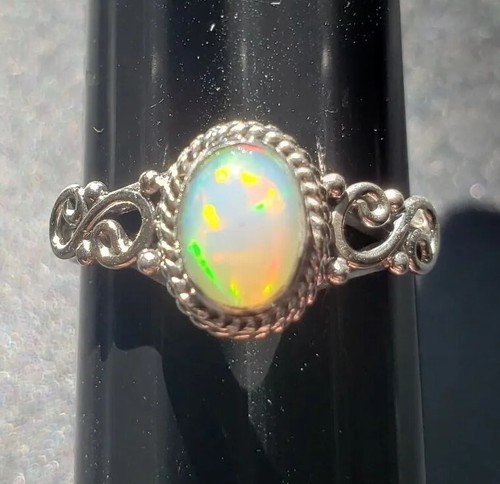 Opal sterling silver ring - ring, size