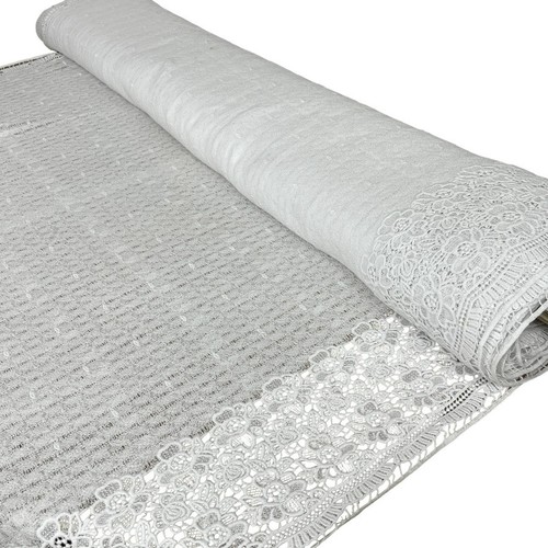 Guipure white cotton floral - cotton,
