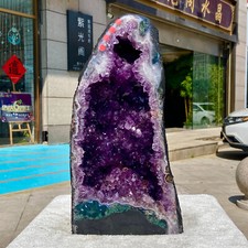 37.2LB  Large Natural Amethyst Geode Cathedral Crystal Cluster Specimen Healing