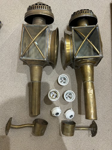 Pair antique brass - pair, carriage