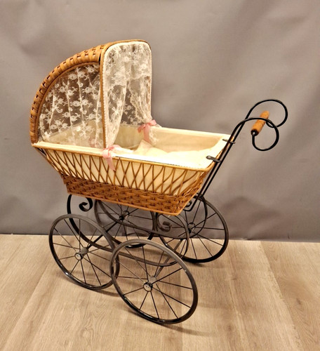 Wicker dolls carriage antique - wicker,