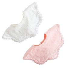 Infant Lace Bibs with Delicate Embroidery Cotton Baby Bibs Gift for New Parents