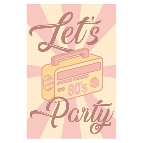 Retro radio typography - 80's,