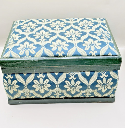 Vintage green gold fabric - vintage,