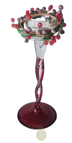 Glass large tealight candle - glass,