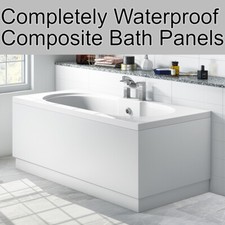 High Gloss White 100% Waterproof Bath Panels (Composite PVC NOT MDF) 15mm Thick