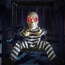 Halloween Decorations Motion Sensor Screaming Skeleton Animated Outdoor Indoor!