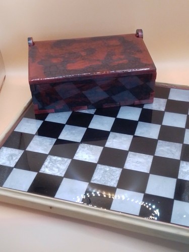 Handmade resin chess board - chess,