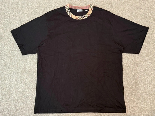 Burberry check trim cotton tee - trim,