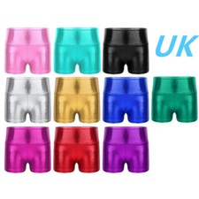 UK Kids Girls Shiny Metallic