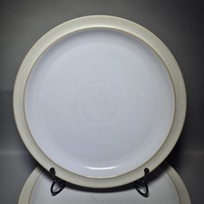 4 Denby Linen Dinner Plates 10½" Dinning Set Light Beige Stoneware England