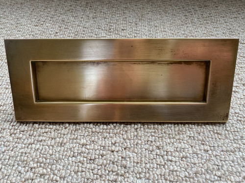 Old brass letterbox retro - letterbox,