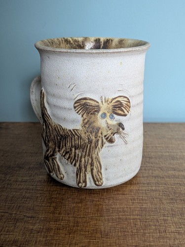 Vintage pottery dog - vintage,