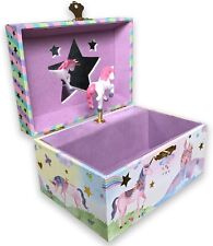 Jewelkeeper Girl's Musical Jewellery Storage Box with Spinning Unicorn Wind Up