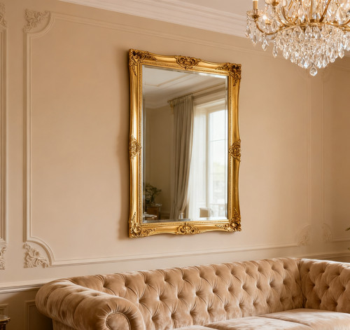 Extra large mirror gold - extra,
