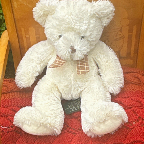 Russ brennan white plush teddy - russ,