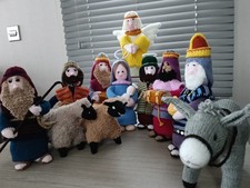 Nativity Figures 12/13 Inches Tall. All Hand Knitted These Are Not Toys for Xmas