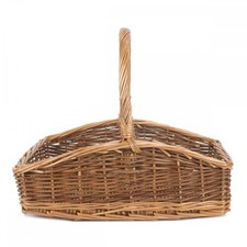 Small Country Garden Trug (LxWxH) 35 x 25 x 13cm Brown Wicker Flower Veg Basket