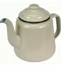 FALCON CREAM ENAMEL TEA POT
