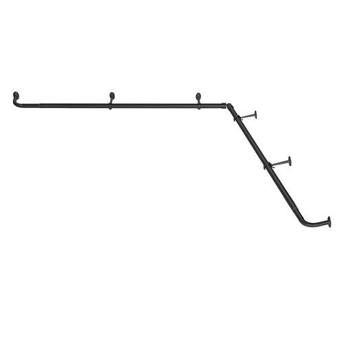 Corner curtain rod for bay - corner,