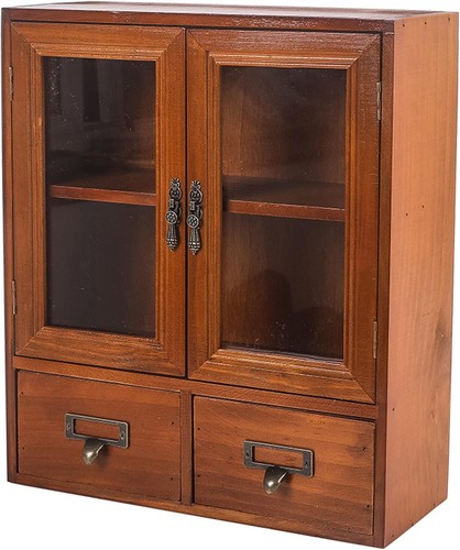 Narrow vintage pine apothecary - pine,