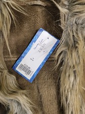 Next Faux Suede Faux Fur long boho penny lane Afghan Coat size 14