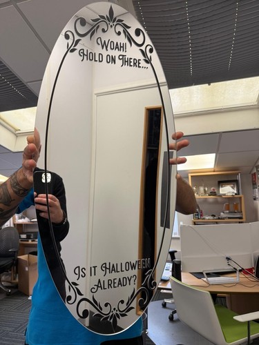 Halloween funny mirror sign - mirror,