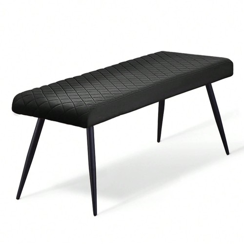 Black leather dining bench - pu,