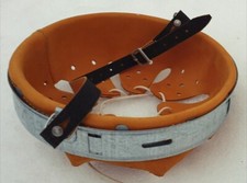 WW2 German Helmet Liner Galvanized Steel, Leather Chin strap Size 64/57