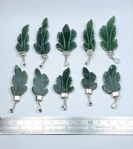 Natural nephrite jade leaf - natural,