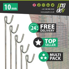 30 x METAL FENCING PINS 1200 x 10mm - Barrier Fence Stakes Events Temporary