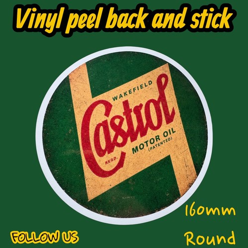Castrol motor oil round - round, vinyl