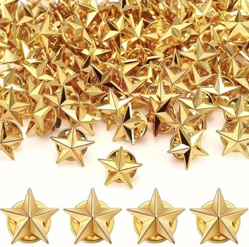 Golden star pin lapel badge - pin, 3d