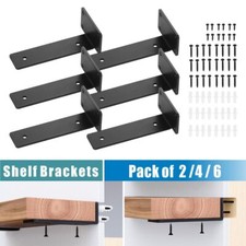 6 Inch Heavy Duty Shelf Brackets L-Shaped Invisible Wall-Mounted Floating Shelf