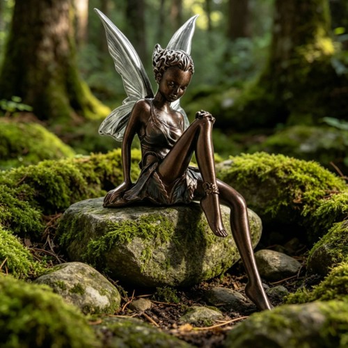 Sitting fairy garden statue - sitting,