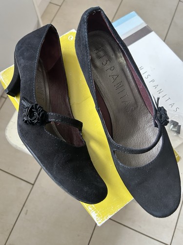 Hispanitas black suede - suede, heeled