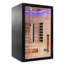 2 Person LUX Black Far Infrared Sauna – Premium Indoor Spa Cabin – Heat Therapy