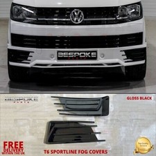 FOR VW T6 SPORTLINE BUMPER FRONT FOG LIGHT COVER SPLITTER LIP TRANSPORTER 2015+