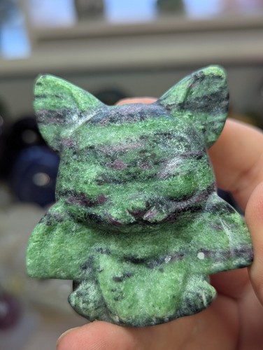 Ruby zoisite crystal bat - ruby,