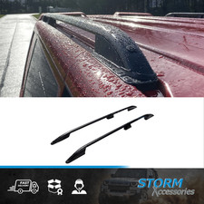 BLACK ALUMINIUM ROOF BARS - ROOF RAILS FOR VW TRANSPORTER T5 T5.1 LWB 2003-2015