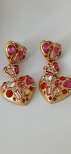 Earrings Ab Love Drop Earrings Design with Diamond Stones Pink Gold Plated New