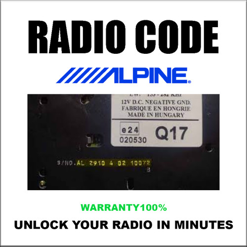 Alpine radio code unlock - alpine,