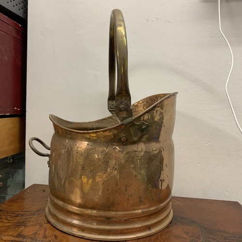 Antique copper coal bucket - copper,