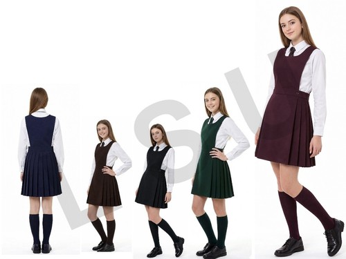 Girls school dress - dress, bib