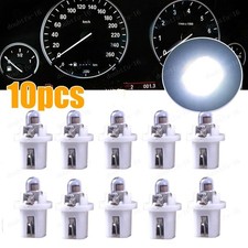 10x T5 B8.5D 5050 SMD LED Lamp Car Auto Instrument Dashboard Lights White Bulbs