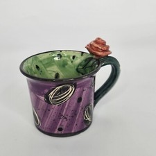 Mary Rose Young Pottery Small Espresso Rose Mug Cup Artist Signed 1992 RARE! 